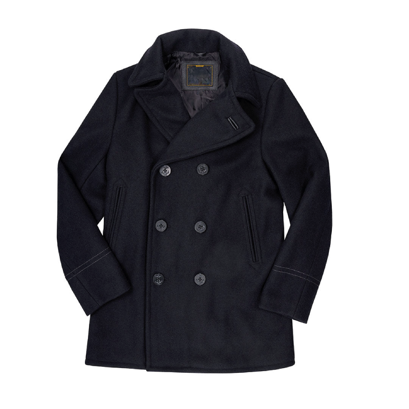 Mil-Tec US Navy Pea Coat - Wool Blend Double-Breasted Jacket
