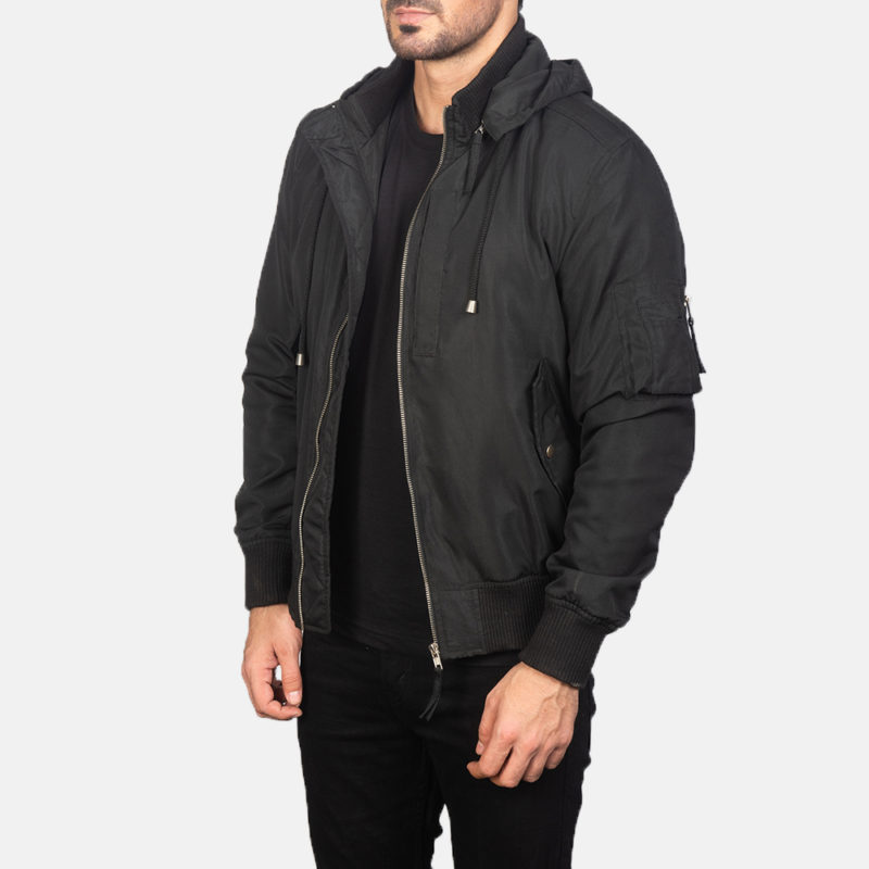 Black+Hooded+Bomber+Jacket