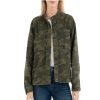 Womens Camo Style Olive Bomber Jacket