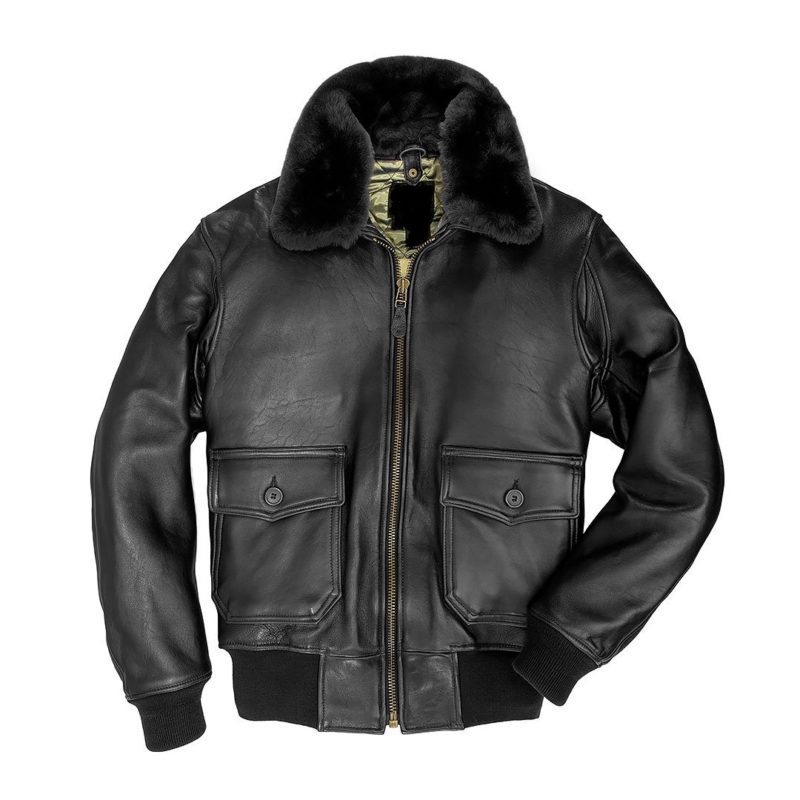Navy G-1 Lambskin Black acket 
