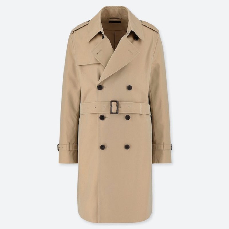 Men's Beige Cotton Trench Coat