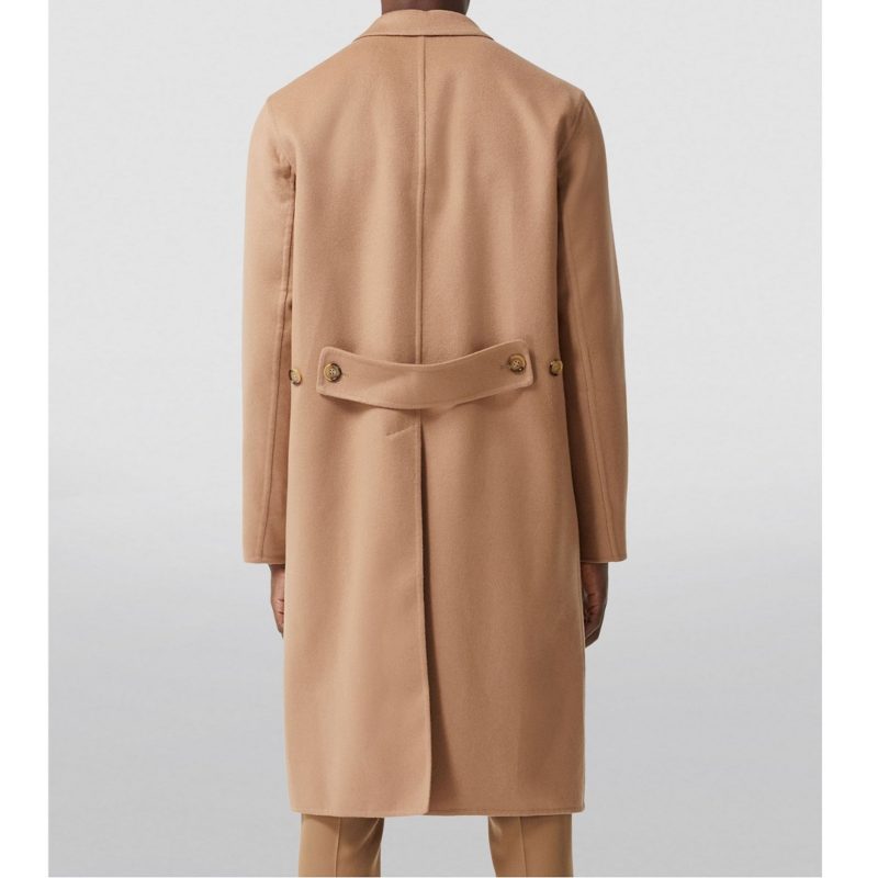 Men's Single Breasted Trench Beige Coat