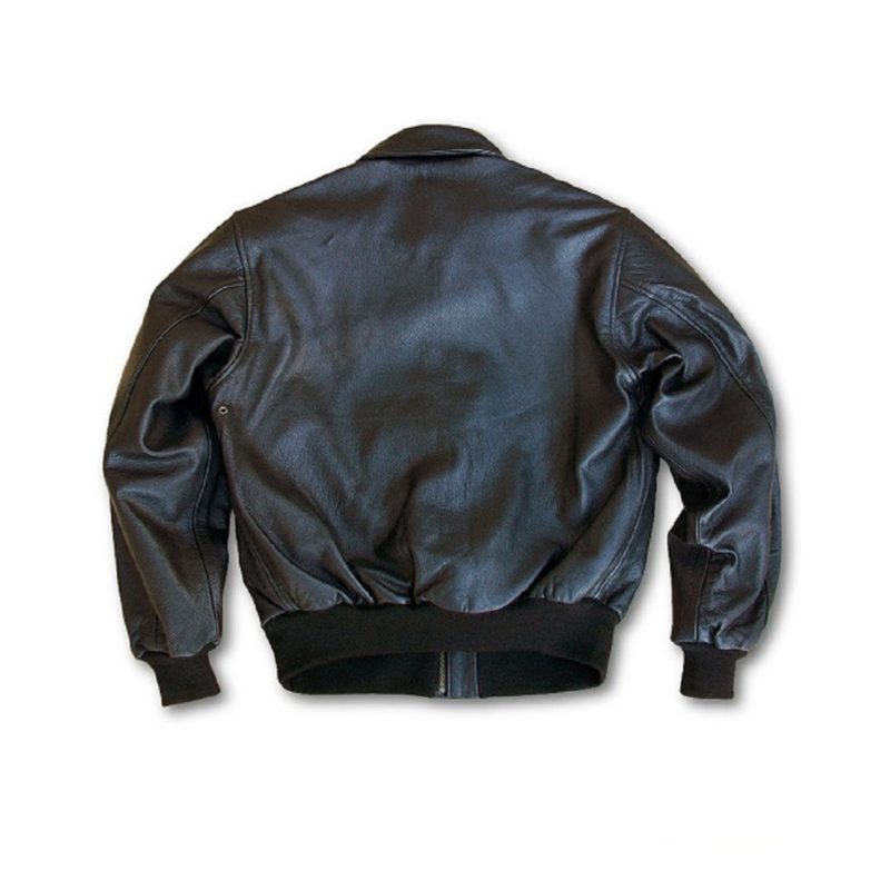 Men's Flight A-2 Bomber Black Leather Jacket