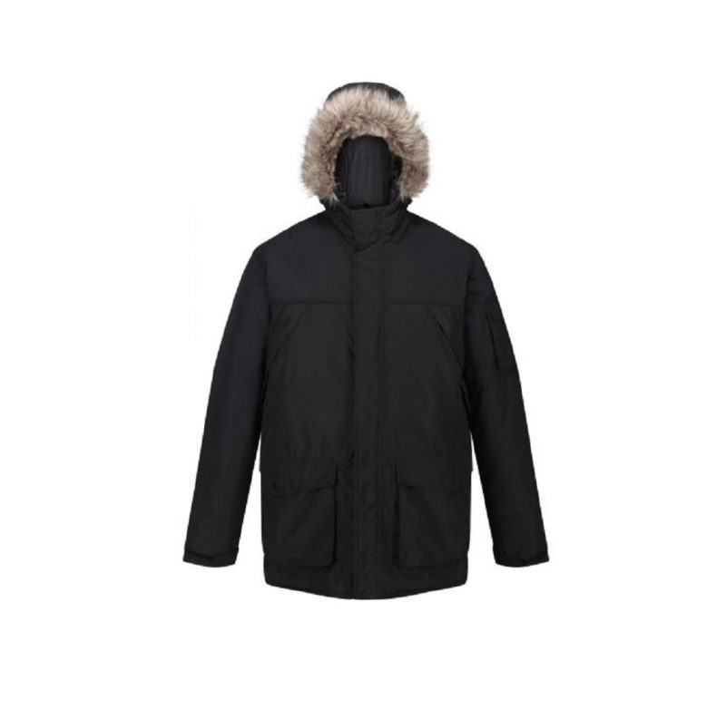 Men’s Fur Trimmed Black Parka Jackets