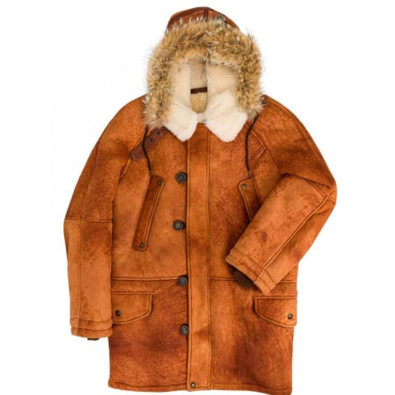 Men's N3B Sheepskin Parka Orange Jacket