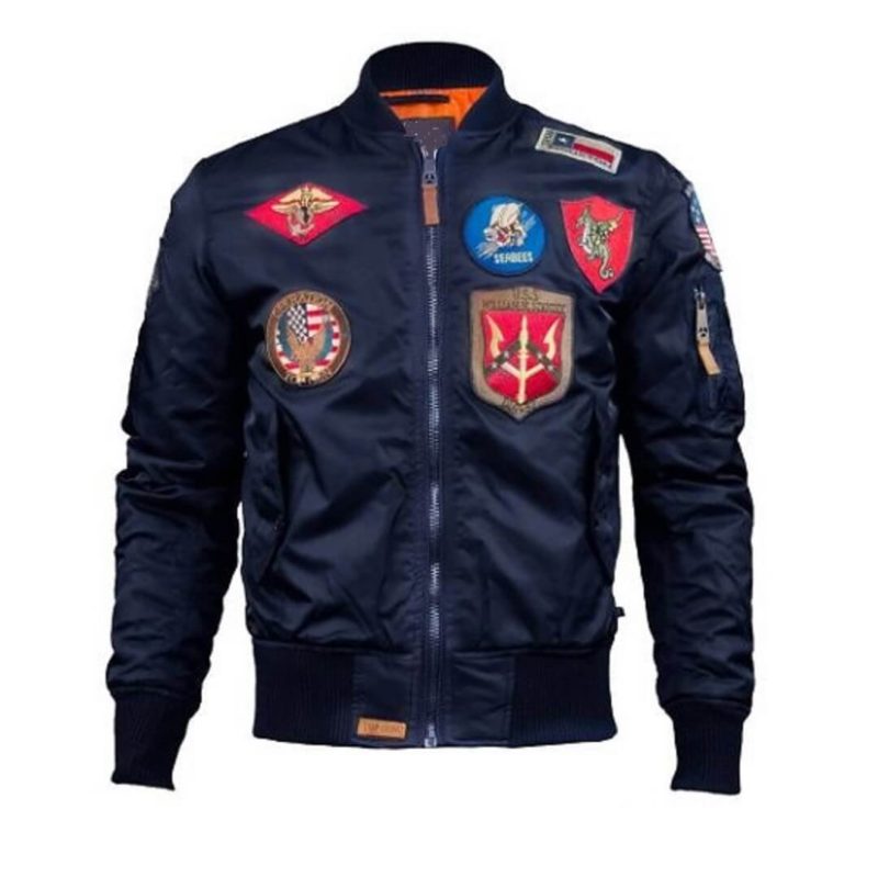 Mens Top Gun Nylon Blue MA-1 Jacket