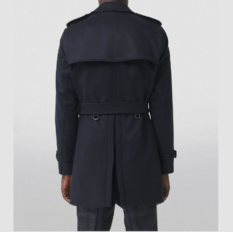 Mens Wool Blue Long Trench Coats