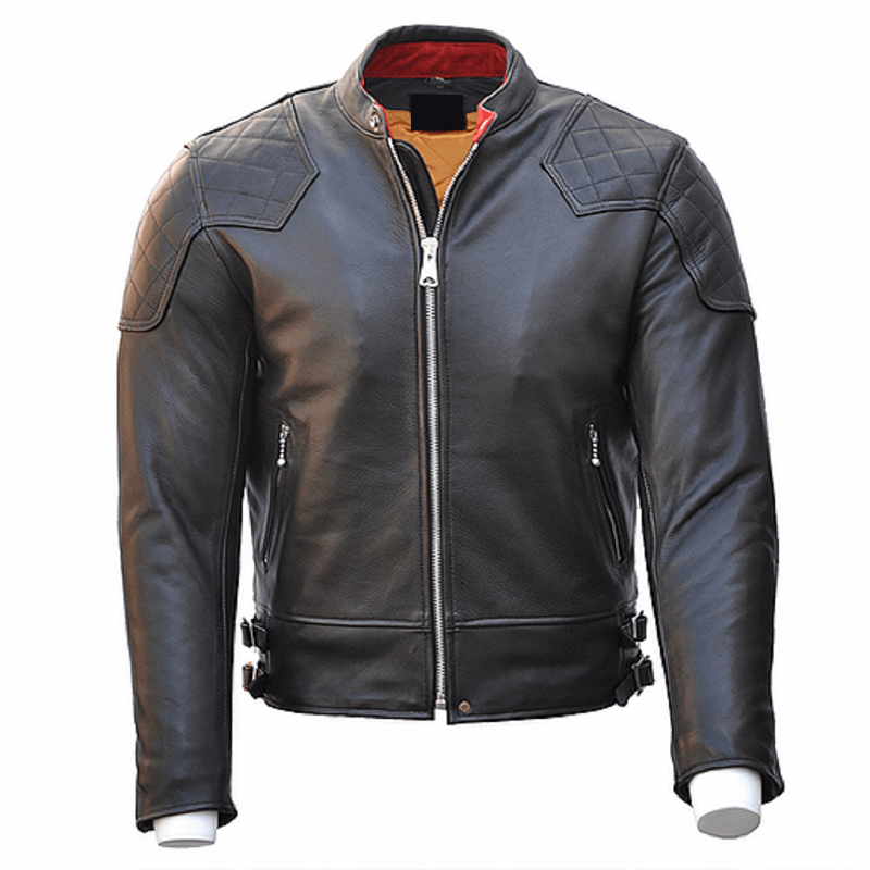The '76 Cafe Racer Motorcycle Black Leather Jacket