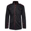 Men's Gothic Steampunk Drummer Military Long Jacket