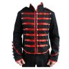 Men's Military Parade Rock Black and red Tunic Jacket