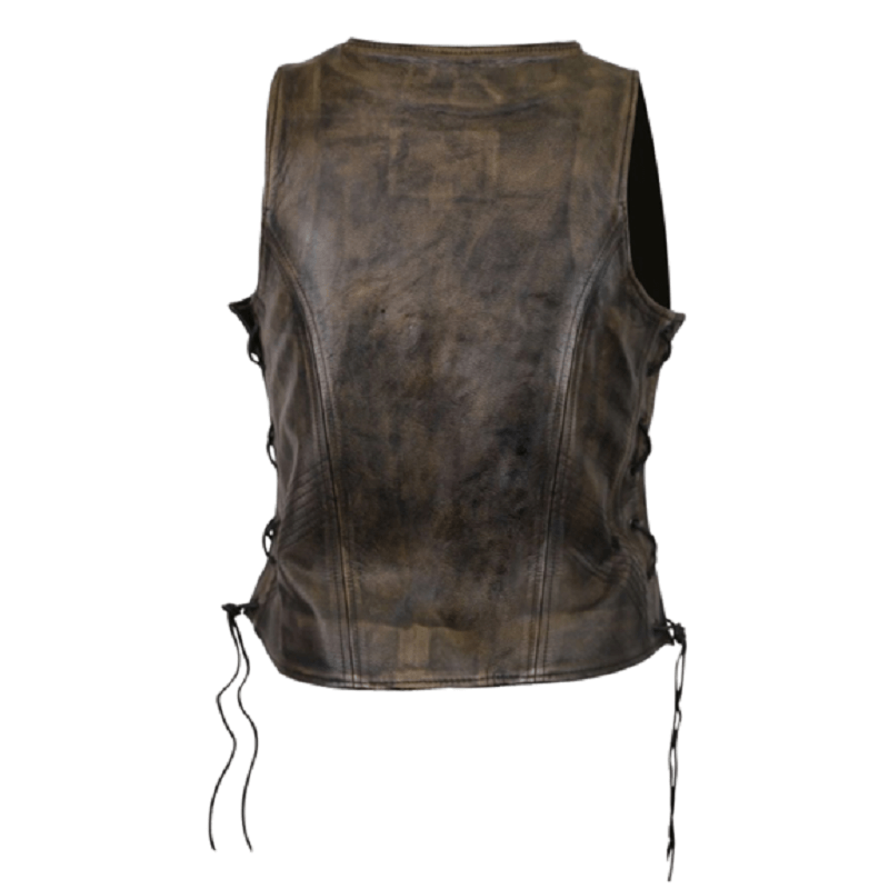 Distressed Brown Leather Vest