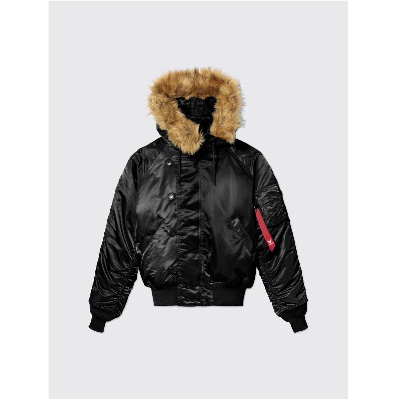 N-2B Short Waist Bomber Parka Black Jacket