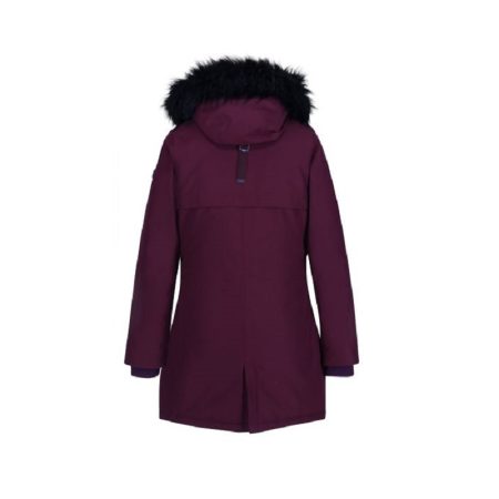 Women Insulated Trimmed Burgundy Parka