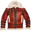 Aviator Sheepskin RAF-Mens B6 Waxed Bomber Style Leather Jacket