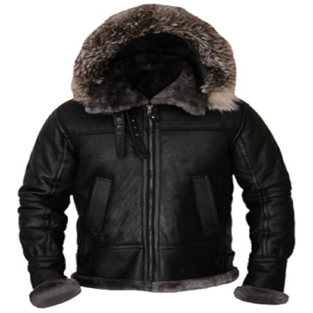 Men Shearling Hoodie Jacket
