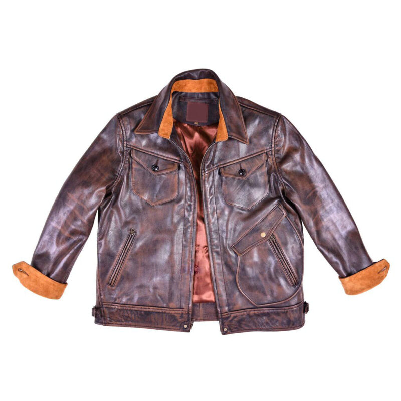 Original Goatskin Brown Leather Ranch Jacket