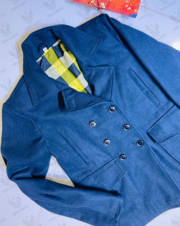 Women's Navy Blue Wool Peacoat