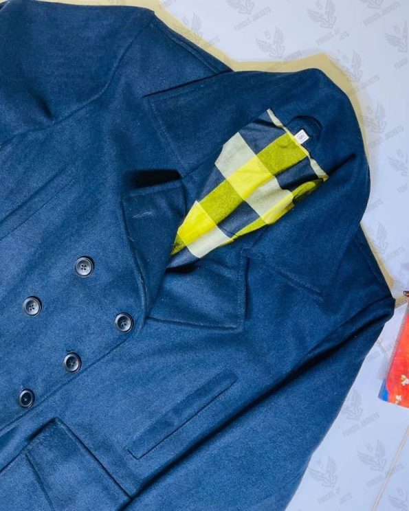 Women's Navy Blue Wool Peacoat