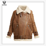 Women Light Brown Shearling Jacket