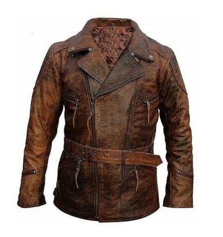 Distressed Brown Motorcycle Jacket