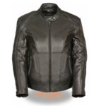 Embroidered Women's Leather Motorcycle Jacket