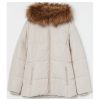 Faux Fur White Padded Jacket