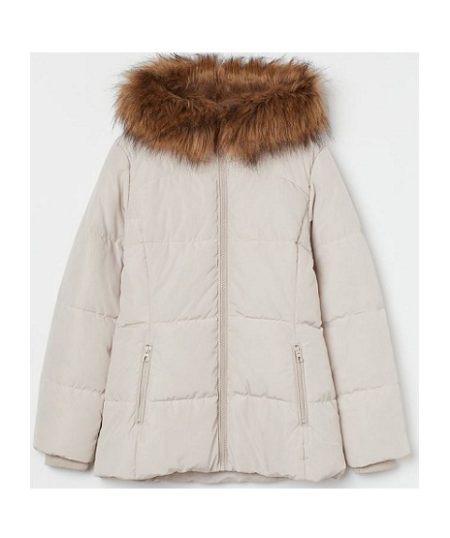 Faux Fur White Padded Jacket