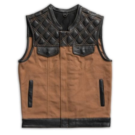 HUNT CLUB LEATHER CANVAS VEST