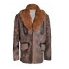 Justice League Aquaman Fur Collar Brown Leather Coat