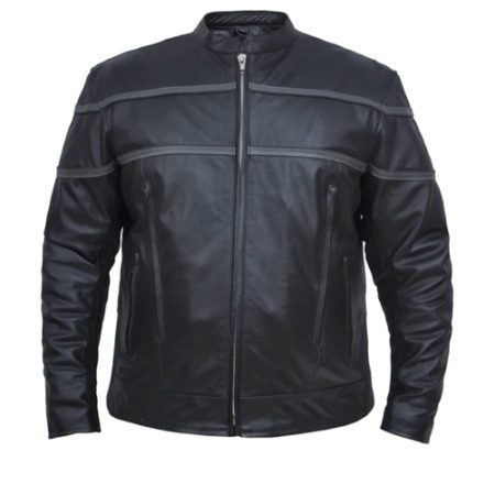 LIGHTWEIGHT LEATHER MEN'S MOTORCYCLE JACKET