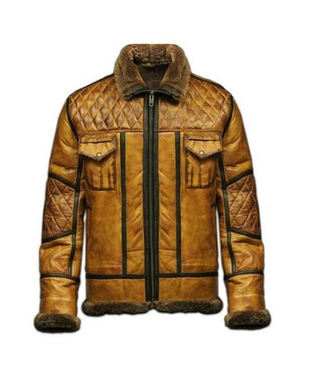 Men's B10 Bomber RAF Aviator Shearling Leather Jacket