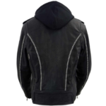 Rhinestone Studded Leather Motorcycle Jacket
