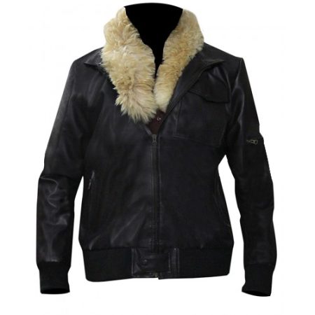 Fur on the collars in beige color
