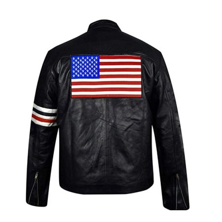 US FLAG CLASSIC BIKER MOTORCYCLE LEATHER