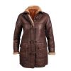 Women B3 Aviator Sheepskin Brown Duffle Coat