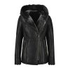 Women's Hooded Black Long Coat