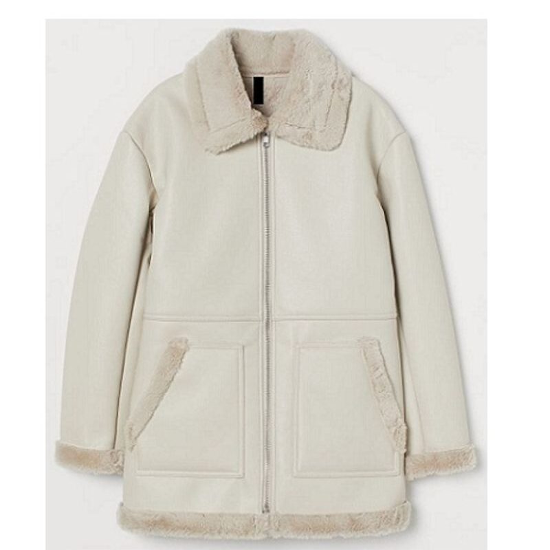 Women's White Shearling Coat