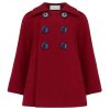 Kids Red Lambs Wool Pea Coat
