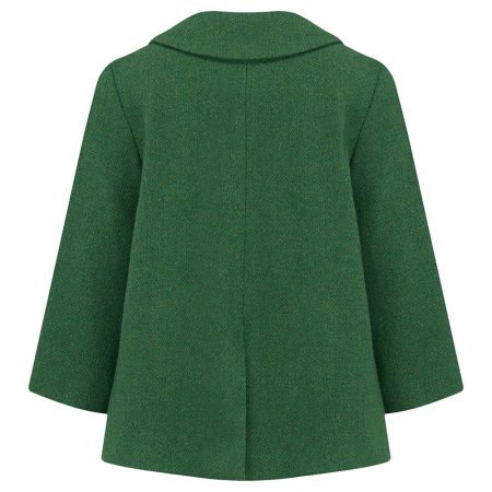 Back view of Kids Grass Green Pea Coat