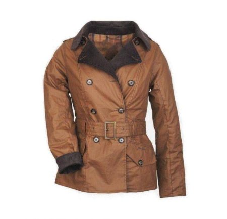 Brown Shearling Women's Military Trench Jacket