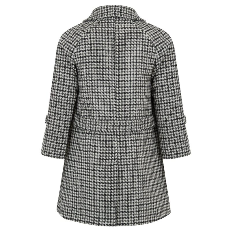 Back view of Kids Chequer Pea Coat