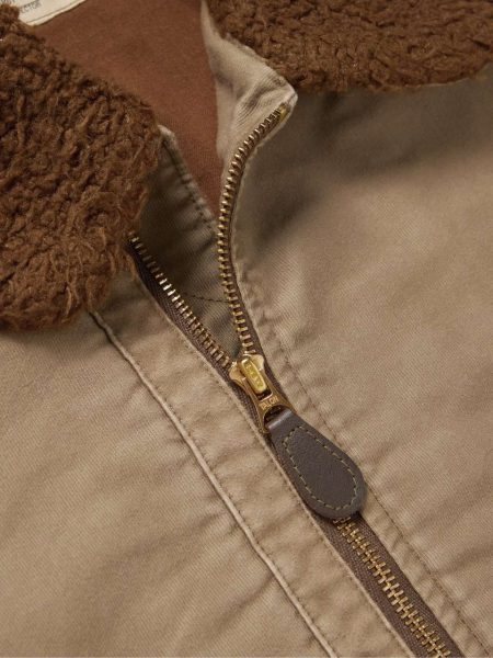 Faux Shearling Trimmed Cotton Flight Jacket