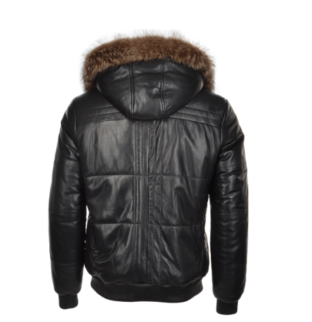 Lambskin Leather And Sheepskin Lined Hooded Jacket