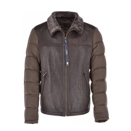 Leather Sheepskin Brown Padded Material Jacket