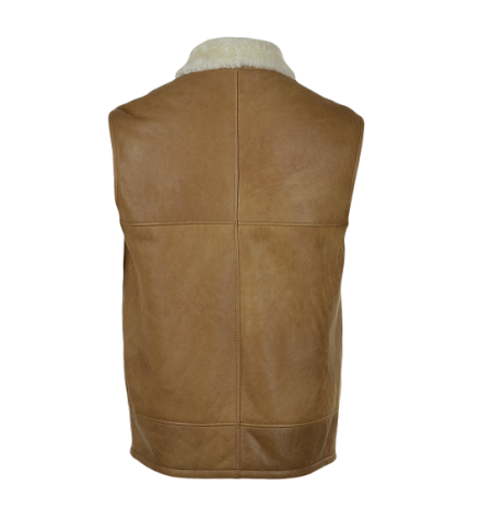 Leather Sheepskin Gillet Tan Vest