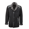 Mens Sheepskin Single Breasted Black Coat