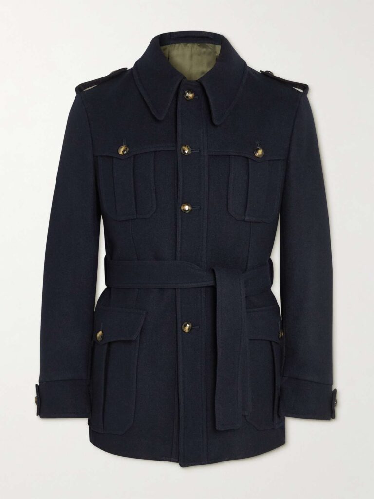 Navy Belted WoolBlend Jacket Forces Jackets