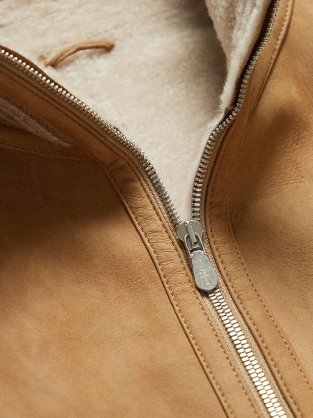 Shearling Cashmere-Trimmed Suede Bomber Jacket