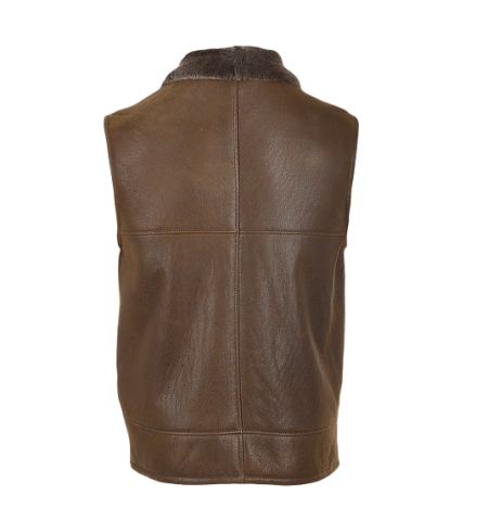 Sheepskin Gilet Tobacco Leather Vest