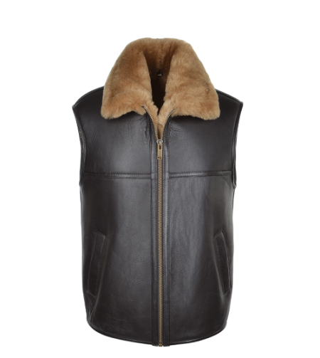 Sheepskin Gillet Ginger Leather Vest